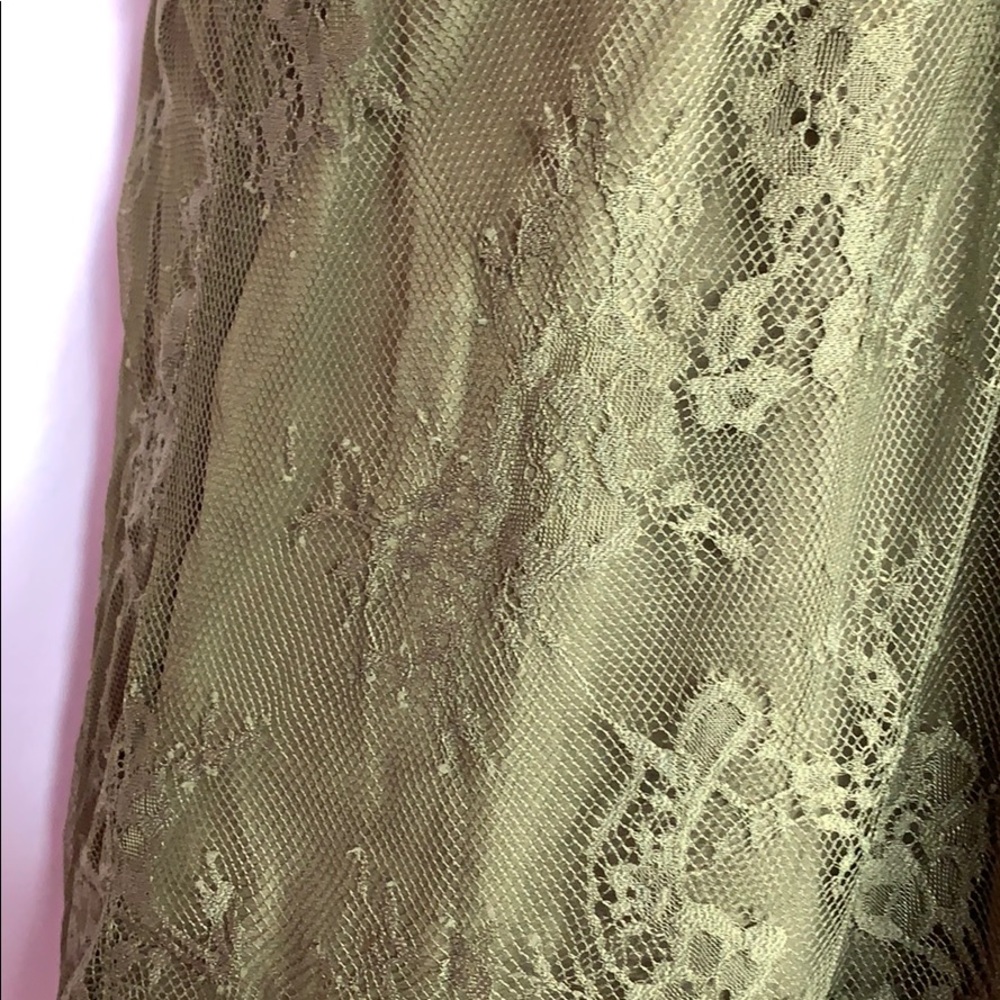 Xhilaration sleeveless olive green lace top - Picture 6 of 7